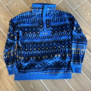 COLUMBIA POWDER KEG Men’s Fleece Jacket SIZE MEDIUM T-Snap Sweater Blue